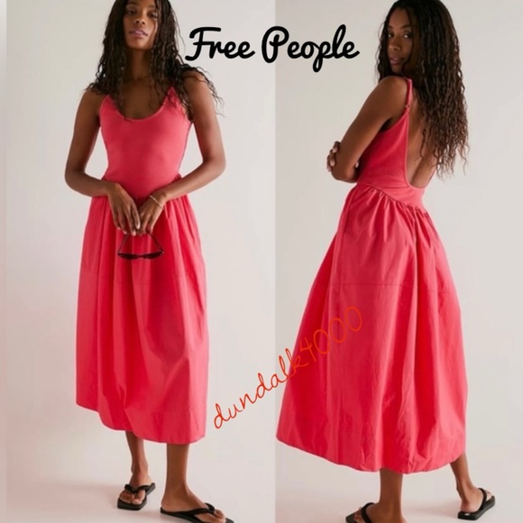 Free People Dresses & Skirts - Free People Dylan Midi Dress Miami Beet Size L